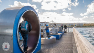 Wasser Spielplatz auf der Seebrücke Heiligenhafen