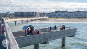 Wasserspielplatz von der Seebrücke Heiligenhafen