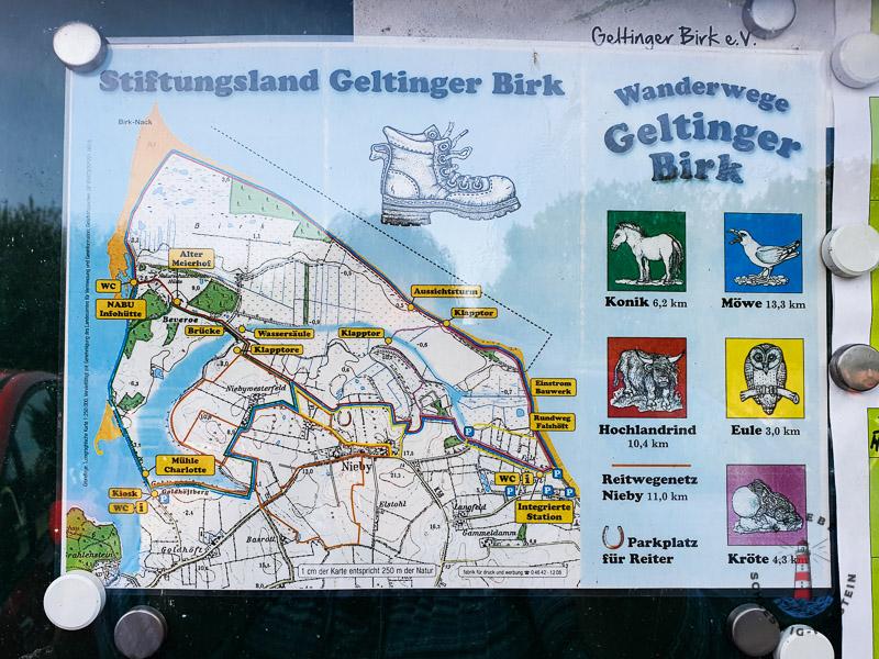 Wanderkarte im Geltinger Birk